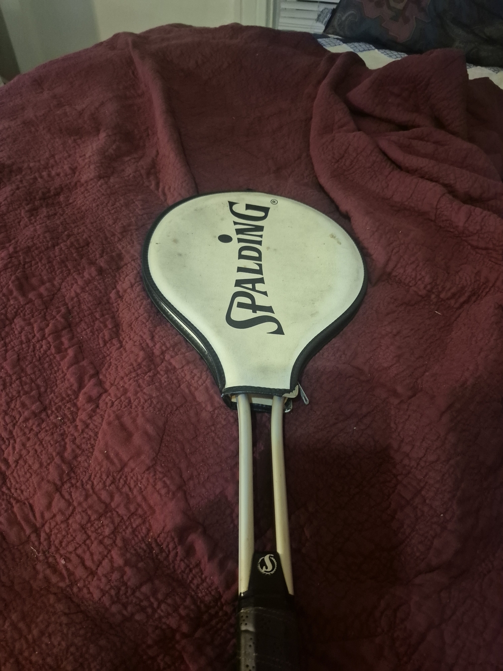 Spalding White and Black Paddle Racket - Outdoor Home Game